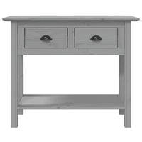 Tavolo Consolle BODO 91x35x74 cm Legno Massello Pino Grigio 355073