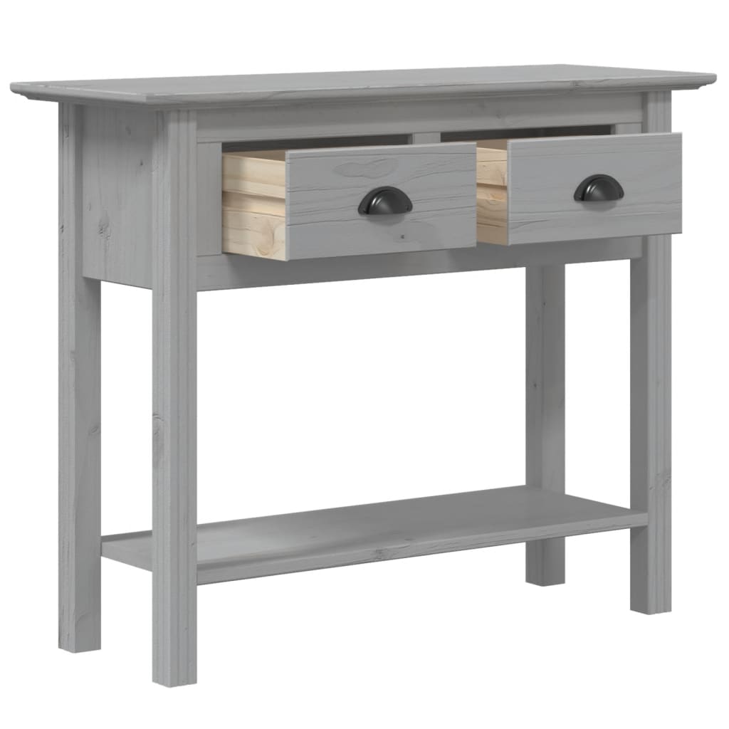 Tavolo Consolle BODO 91x35x74 cm Legno Massello Pino Grigio 355073