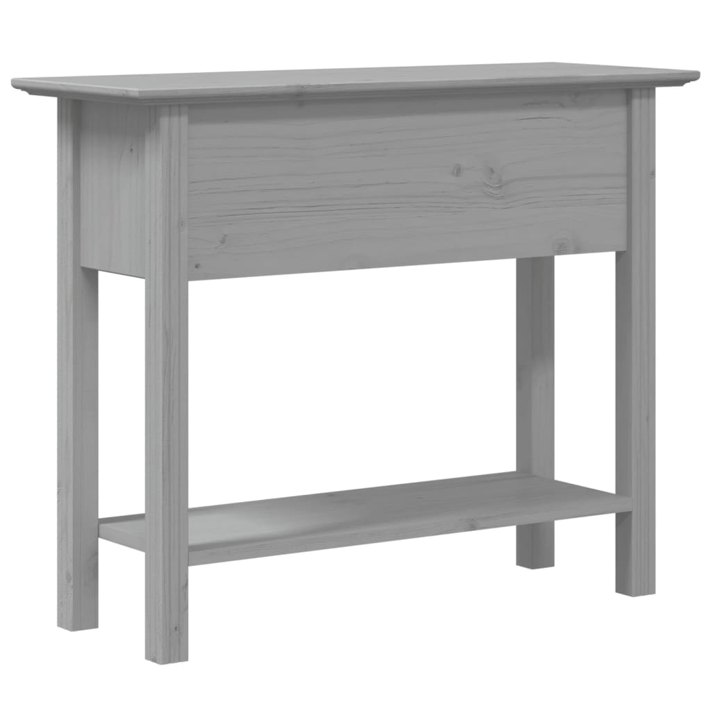 Tavolo Consolle BODO 91x35x74 cm Legno Massello Pino Grigio 355073