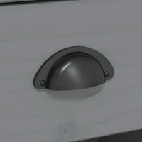 Tavolo Consolle BODO 91x35x74 cm Legno Massello Pino Grigio 355073