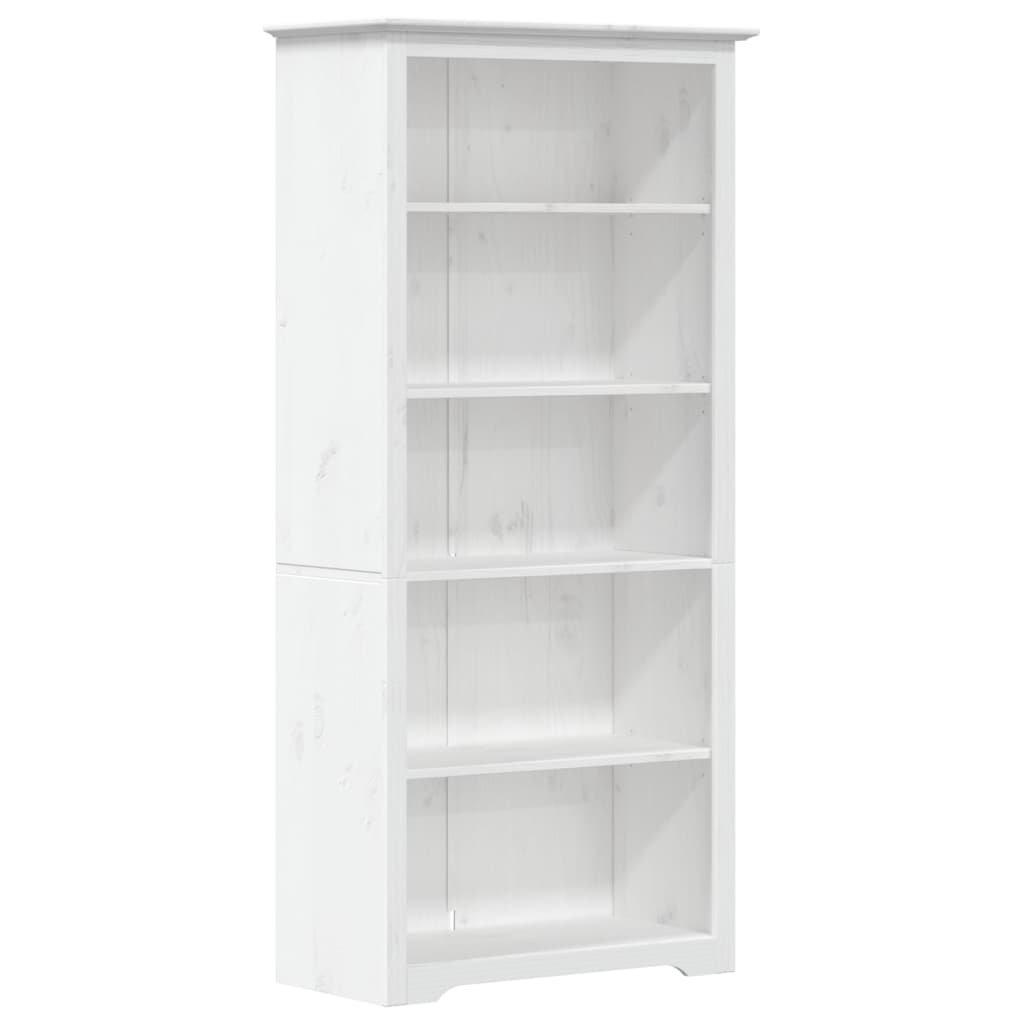 Libreria BODO 5 Ripiani 82x40x173 cm Legno Massello Pino Bianco 355080