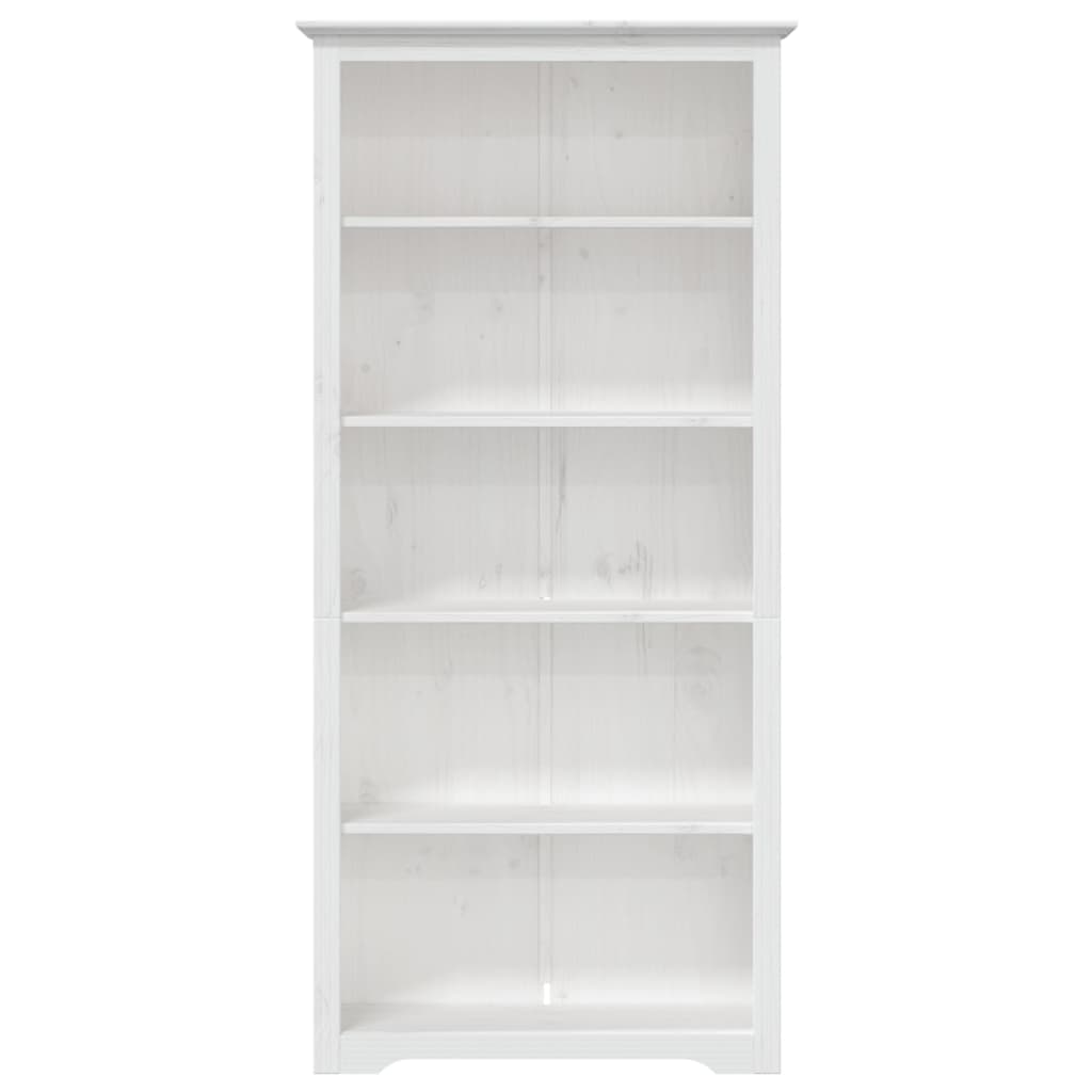 Libreria BODO 5 Ripiani 82x40x173 cm Legno Massello Pino Bianco 355080