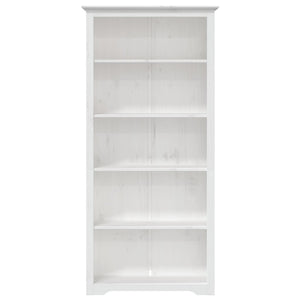 Libreria BODO 5 Ripiani 80x38x180 cm Legno Massello Pino Biancocod mxl 102868