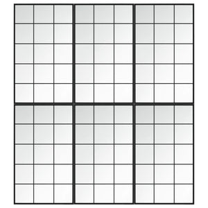 Specchi a Parete 6 pz Neri 100x60 cm in Metallo