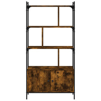 Libreria con Ante Rovere Fumo 76,5x30x154,5cm Legno Multistrato 833350