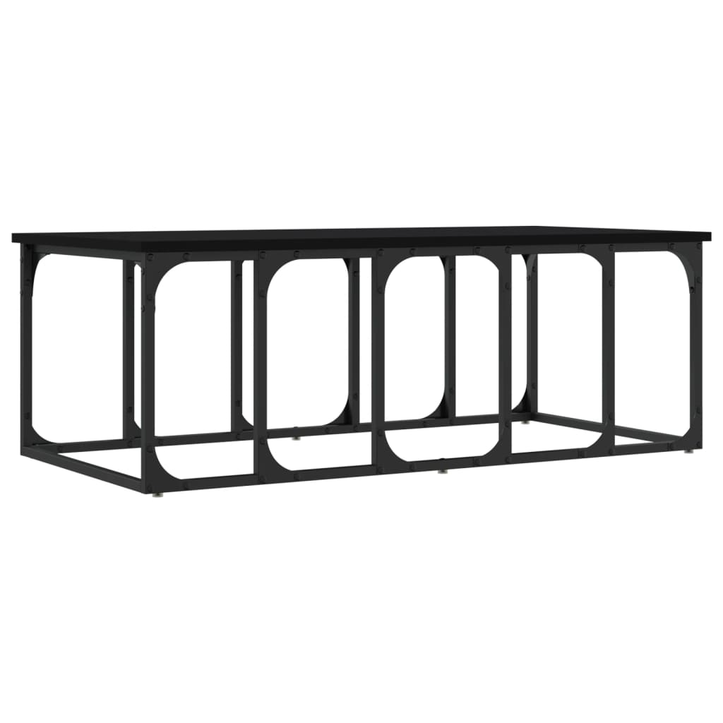 Tavolino da Salotto Nero 100x50x35,5 cm in Legno Multistrato 833378