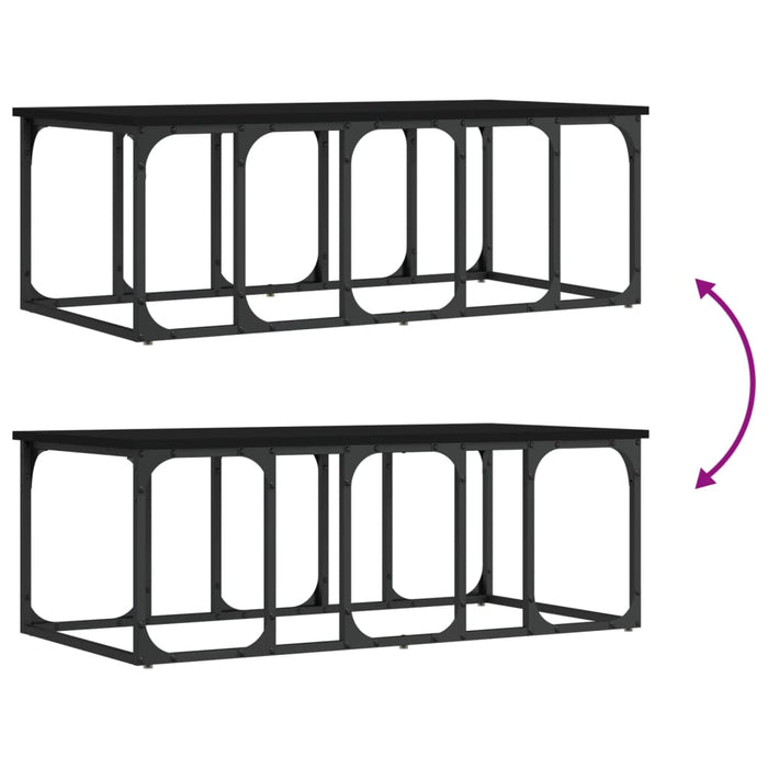 Tavolino da Salotto Nero 100x50x35,5 cm in Legno Multistrato 833378