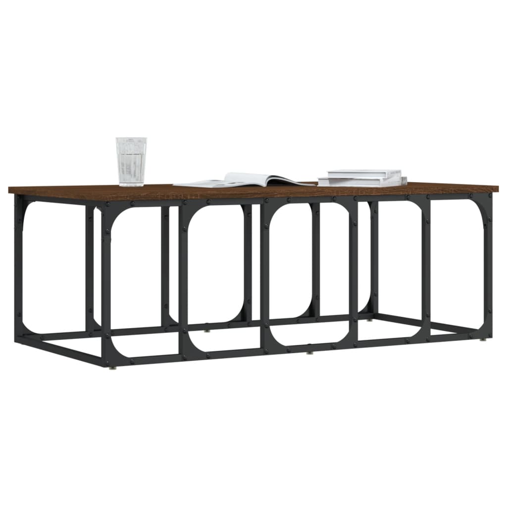 Tavolino Salotto-Tavolino da soggiorno-Tavolo Rovere Marrone 100x50x35,5cm Legno Multistrato