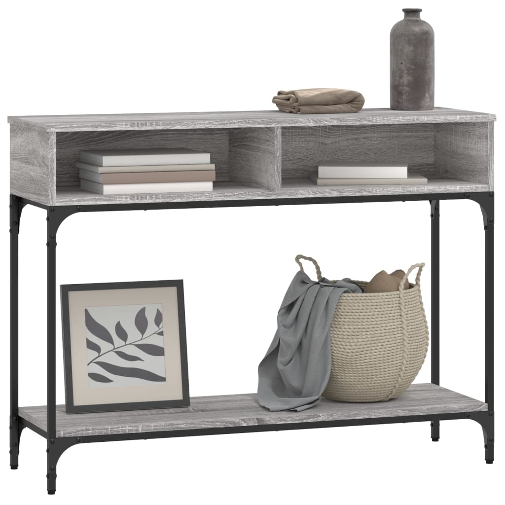 Tavolino Consolle Grigio Sonoma 100x30,5x75cm Legno Multistrato 833391