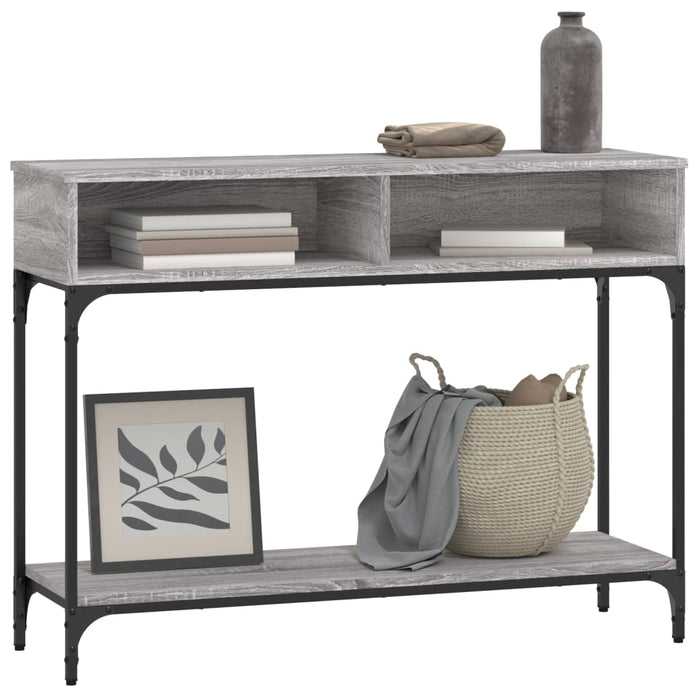 Tavolino Consolle Grigio Sonoma 100x30,5x75cm Legno Multistrato 833391