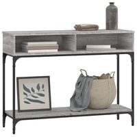 Tavolino Consolle-Tavolino da soggiorno-Tavolo Grigio Sonoma 100x30,5x75cm Legno Multistrato