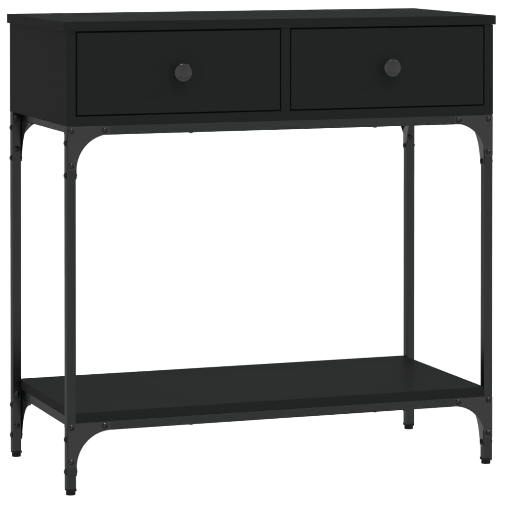 Tavolino Consolle-Tavolino da soggiorno-Tavolo Nero 75x34,5x75 cm in Legno Multistrato 748788