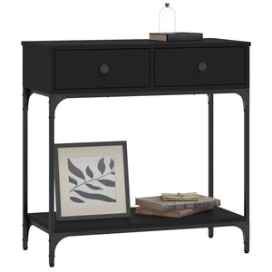 Tavolino Consolle Nero 75x34,5x75 cm in Legno Multistrato 833398