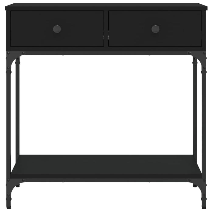 Tavolino Consolle Nero 75x34,5x75 cm in Legno Multistrato 833398