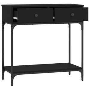 Tavolino Consolle Nero 75x34,5x75 cm in Legno Multistrato 833398
