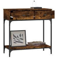 Tavolino Consolle-Tavolino da soggiorno-Tavolo Rovere Fumo 75x34,5x75cm Legno Multistrato 863734