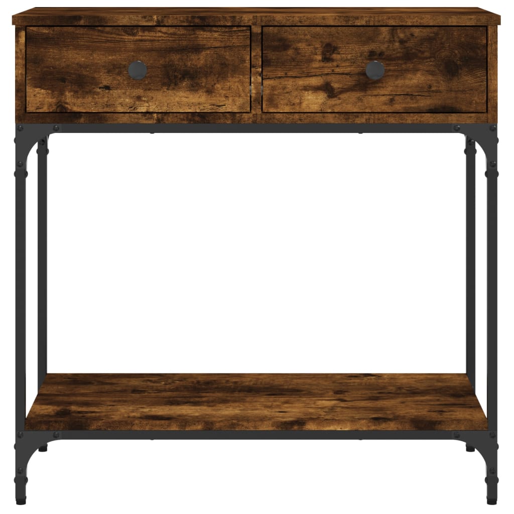 Tavolino Consolle-Tavolino da soggiorno-Tavolo Rovere Fumo 75x34,5x75cm Legno Multistrato 863734