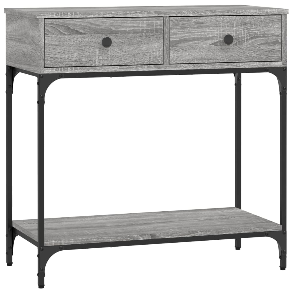 Tavolino Consolle-Tavolino da soggiorno-Tavolo Grigio Sonoma 75x34,5x75cm Legno Multistrato 947262