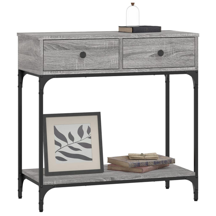 Tavolino Consolle-Tavolino da soggiorno-Tavolo Grigio Sonoma 75x34,5x75cm Legno Multistrato 947262