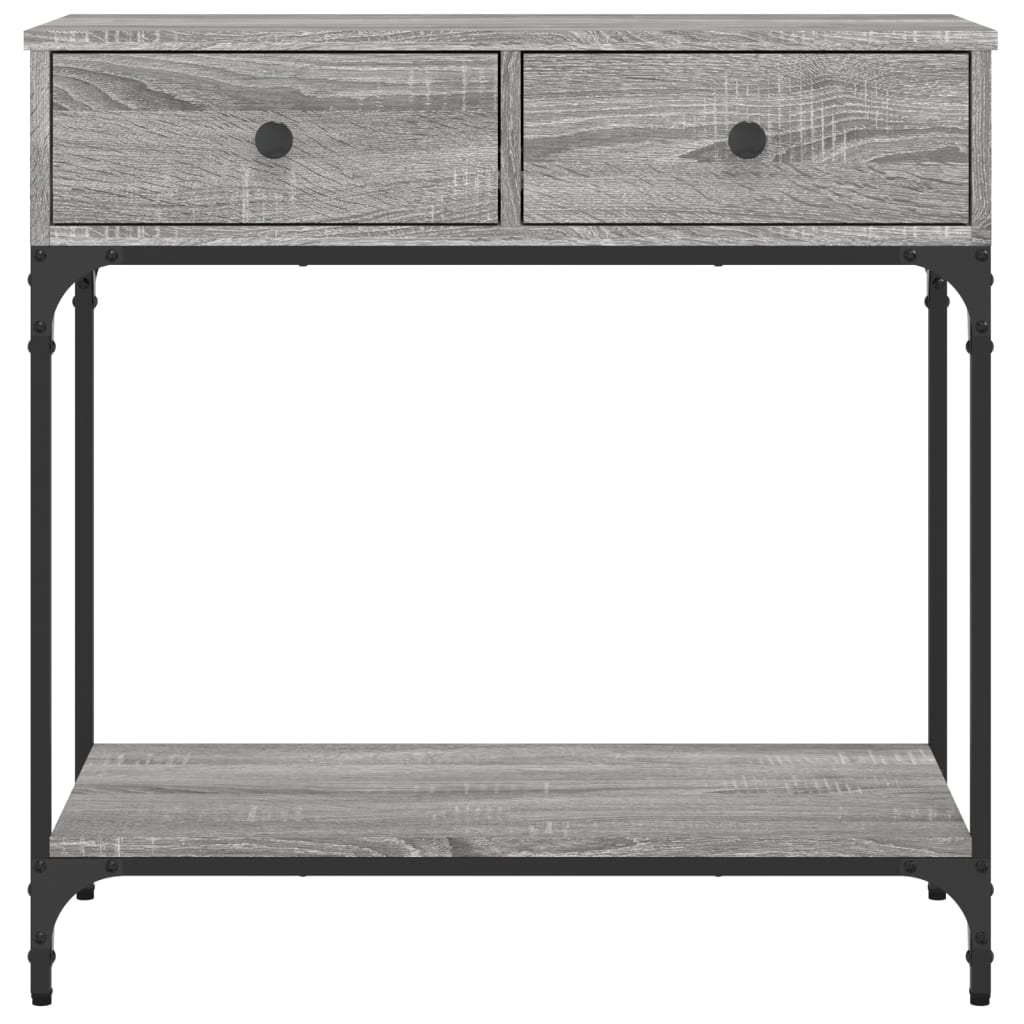Tavolino Consolle-Tavolino da soggiorno-Tavolo Grigio Sonoma 75x34,5x75cm Legno Multistrato 947262