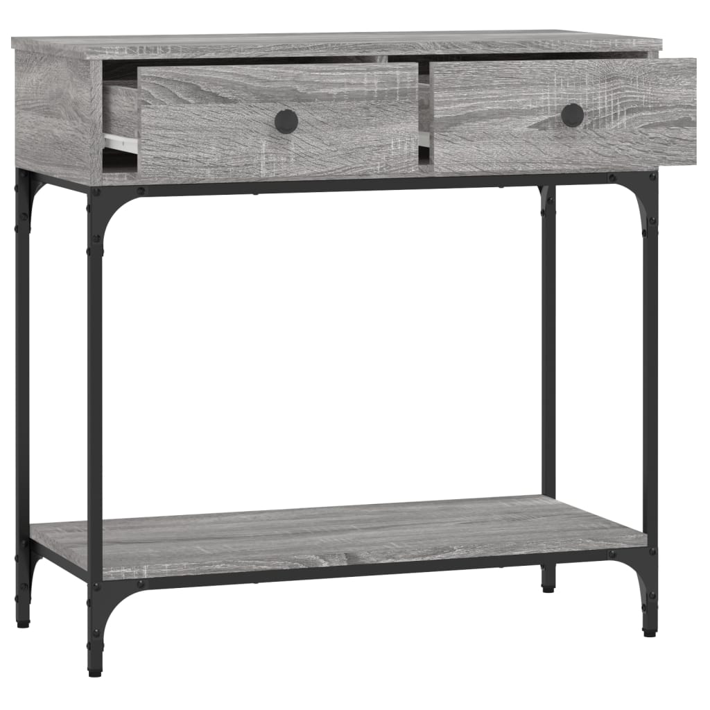 Tavolino Consolle-Tavolino da soggiorno-Tavolo Grigio Sonoma 75x34,5x75cm Legno Multistrato 947262