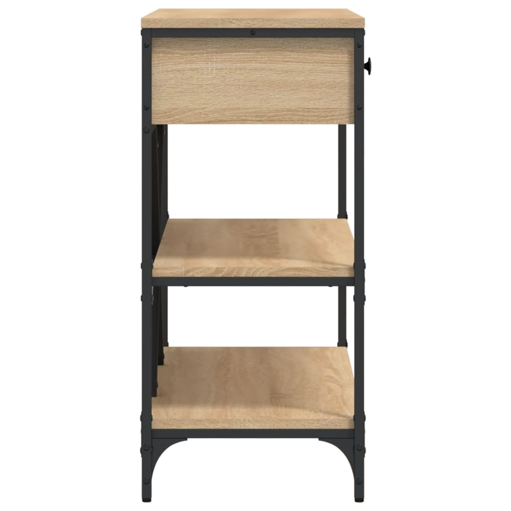 vidaXL Tavolino Consolle Cassetti e Ripiani Rovere Sonoma Multistrato