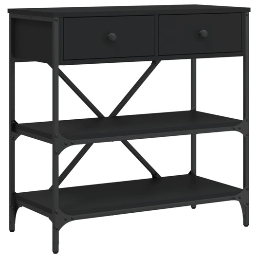 Tavolino Consolle-Tavolino da soggiorno-Tavolo Nero 75x34,5x75 cm in Legno Multistrato 680146
