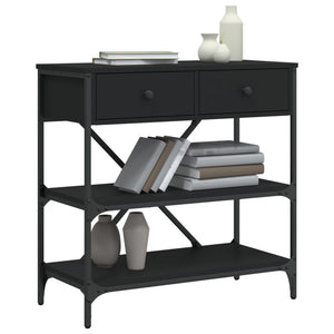 Tavolino Consolle Nero 75x34,5x75 cm in Legno Multistrato