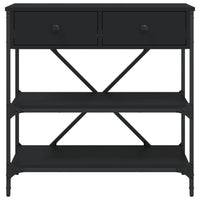 Tavolino Consolle Nero 75x34,5x75 cm in Legno Multistrato 833408