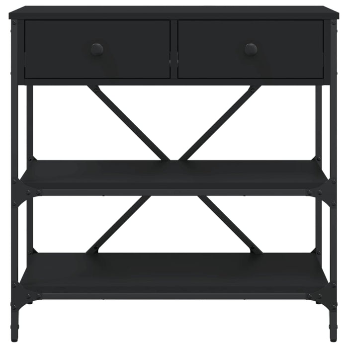 Tavolino Consolle Nero 75x34,5x75 cm in Legno Multistrato 833408