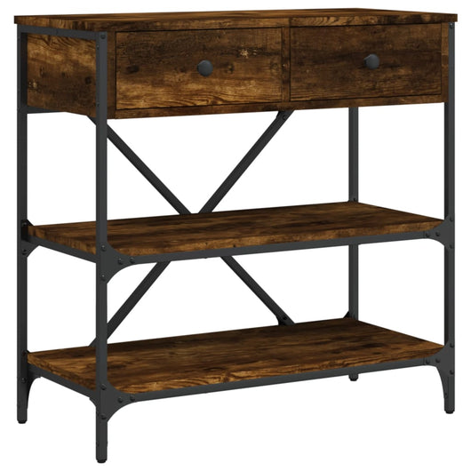 Tavolino Consolle-Tavolino da soggiorno-Tavolo Rovere Fumo 75x34,5x75cm Legno Multistrato 994478