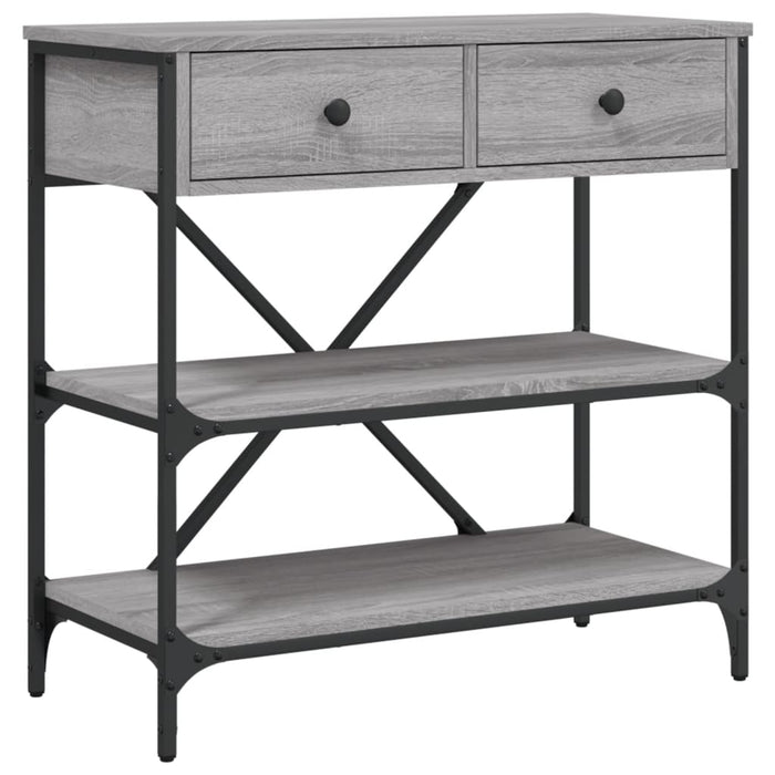 Tavolino Consolle-Tavolino da soggiorno-Tavolo Grigio Sonoma 75x34,5x75cm Legno Multistrato 754954