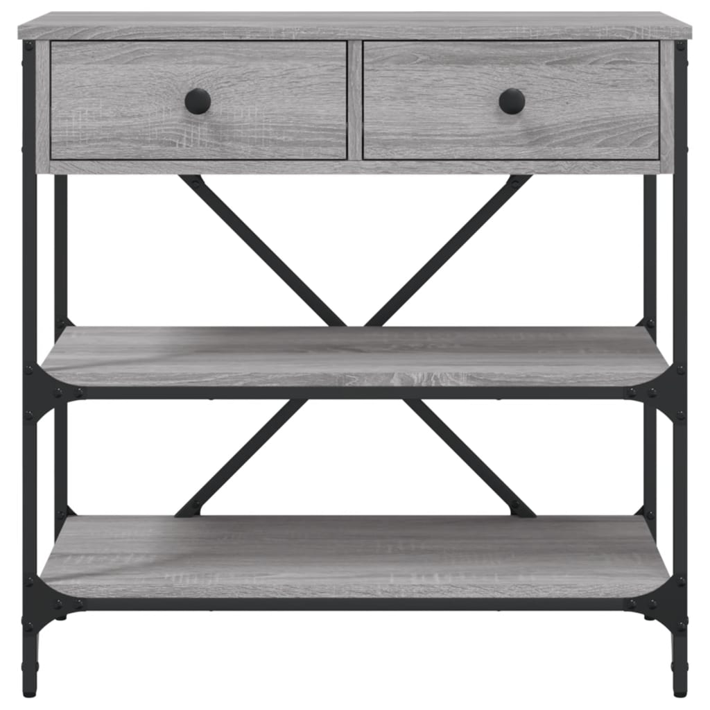 Tavolino Consolle-Tavolino da soggiorno-Tavolo Grigio Sonoma 75x34,5x75cm Legno Multistrato 754954