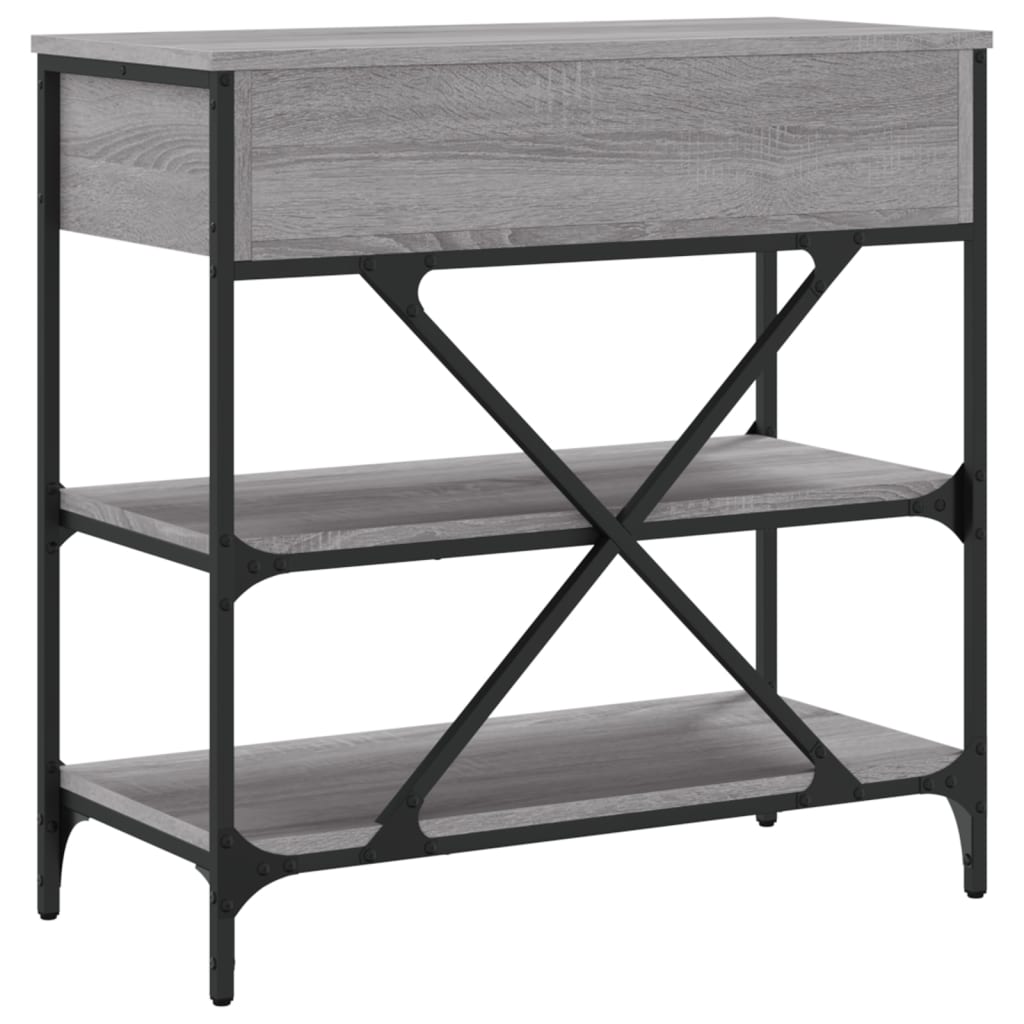 Tavolino Consolle-Tavolino da soggiorno-Tavolo Grigio Sonoma 75x34,5x75cm Legno Multistrato 754954