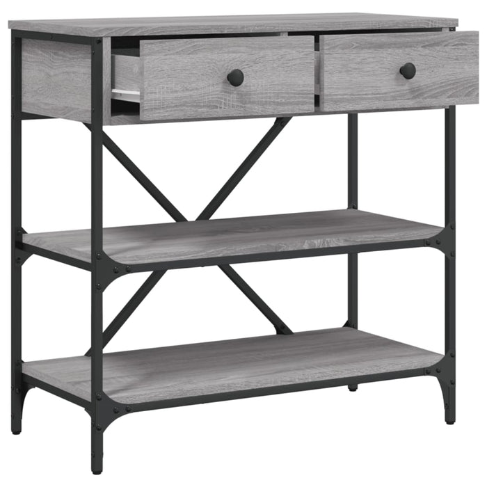 Tavolino Consolle-Tavolino da soggiorno-Tavolo Grigio Sonoma 75x34,5x75cm Legno Multistrato 754954
