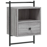 Comodini a Muro 2 pz Grigio Sonoma 40x30x61cm Legno Multistrato 833440