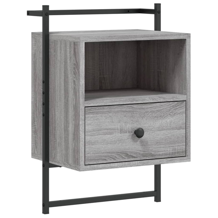 Comodini a Muro 2 pz Grigio Sonoma 40x30x61cm Legno Multistrato 833440