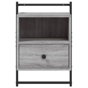 Comodini a Muro 2 pz-Set di 2 Tavolino da notte Grigio Sonoma 40x30x61cm Legno Multistrato