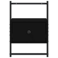 Comodino a Muro Nero 35x30x51 cm Legno Multistrato 833443
