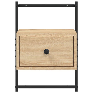 Comodini a Muro 2 pz-Set di 2 Tavolino da notte Rovere Sonoma 35x30x51cm Legno Multistrato