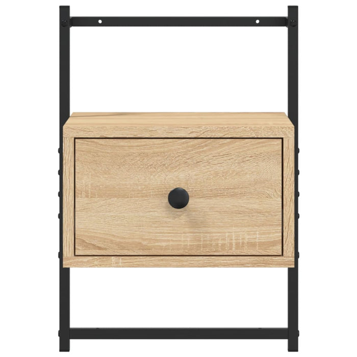 Comodini a Muro 2 pz-Set di 2 Tavolino da notte Rovere Sonoma 35x30x51cm Legno Multistrato