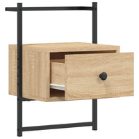 Comodini a Muro 2 pz-Set di 2 Tavolino da notte Rovere Sonoma 35x30x51cm Legno Multistrato