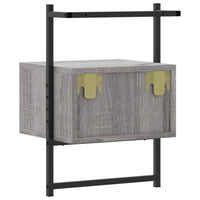 Comodino a Muro Grigio Sonoma 35x30x51 cm Legno Multistrato 833449