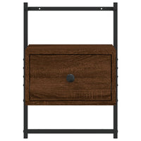 Comodini a Muro 2pz-Set di 2 Tavolino da notte Rovere Marrone 35x30x51cm Legno Multistrato