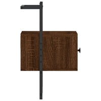 Comodini a Muro 2pz-Set di 2 Tavolino da notte Rovere Marrone 35x30x51cm Legno Multistrato