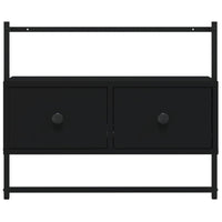 Mobile TV a Muro-Mobile per TV a parete Nero 60,5x30x51 cm in Legno Multistrato