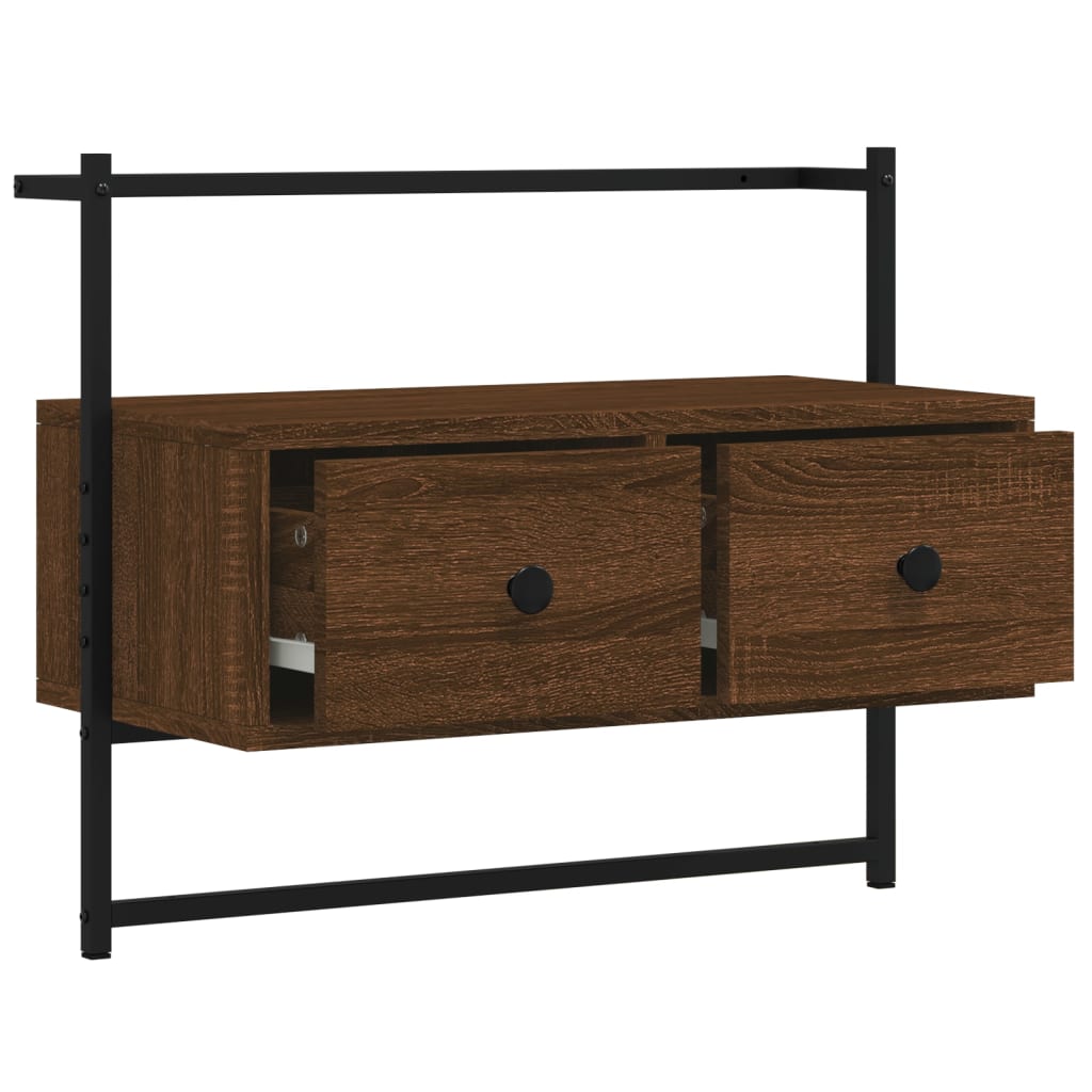 Mobile TV a Muro-Mobile per TV a parete Rovere Marrone 60,5x30x51 cm Legno Multistrato
