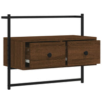 Mobile TV a Muro-Mobile per TV a parete Rovere Marrone 60,5x30x51 cm Legno Multistrato