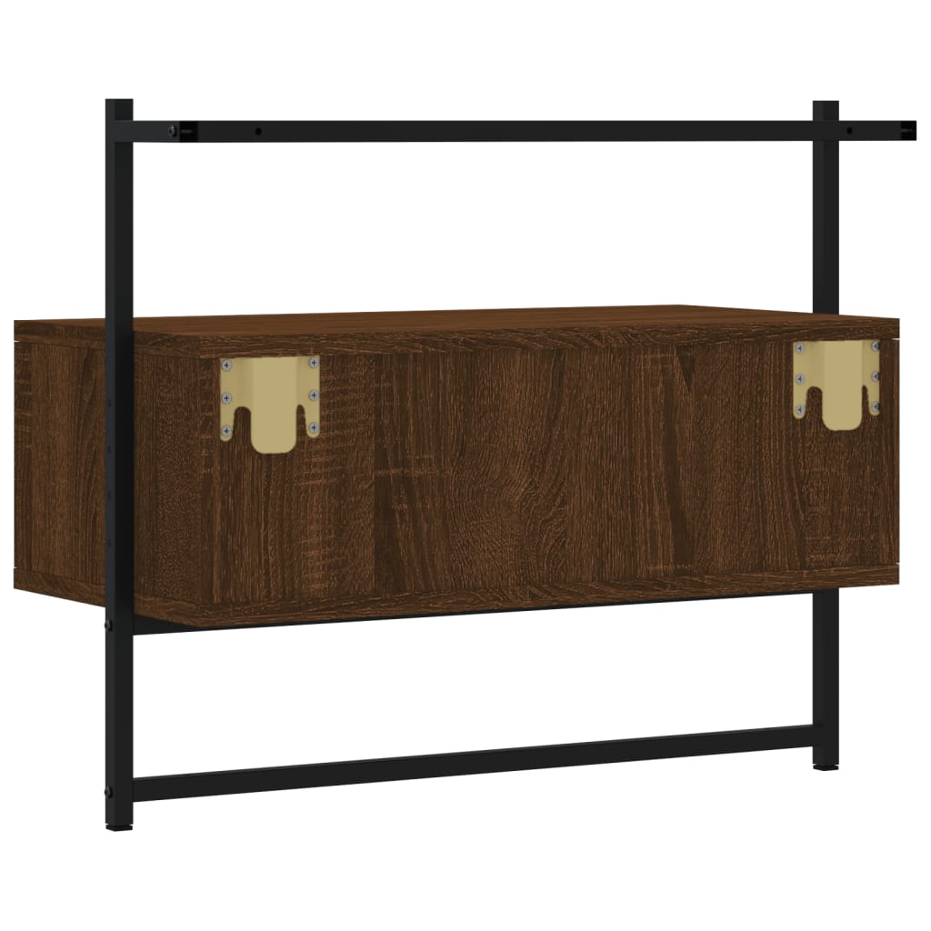 Mobile TV a Muro-Mobile per TV a parete Rovere Marrone 60,5x30x51 cm Legno Multistrato