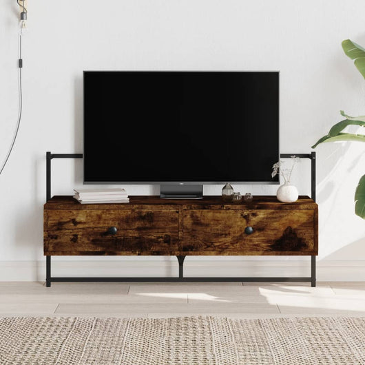 Mobile TV a Muro-Mobile per TV a parete Rovere Fumo 100,5x30x51 cm Legno Multistrato